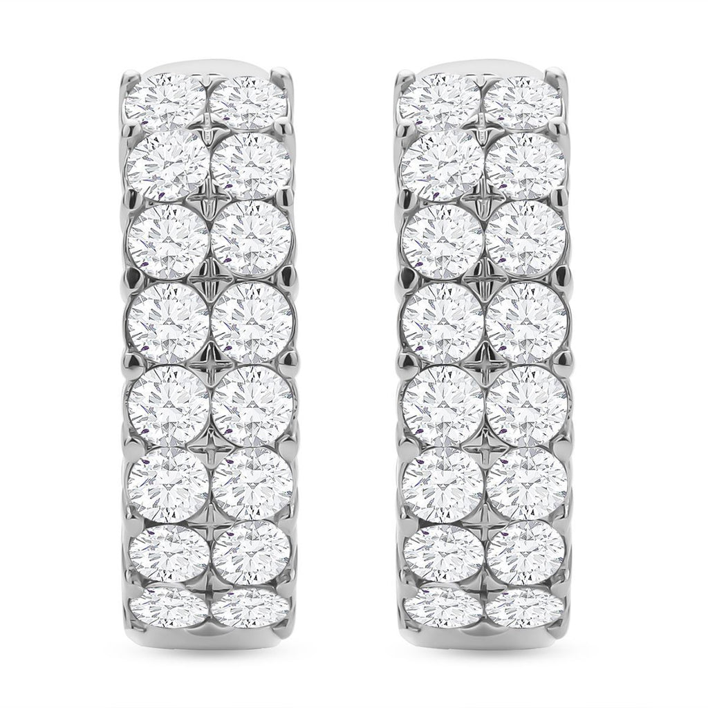 Weiße Kristall Ohrringe, 316L Edelstahl 10.00 ct