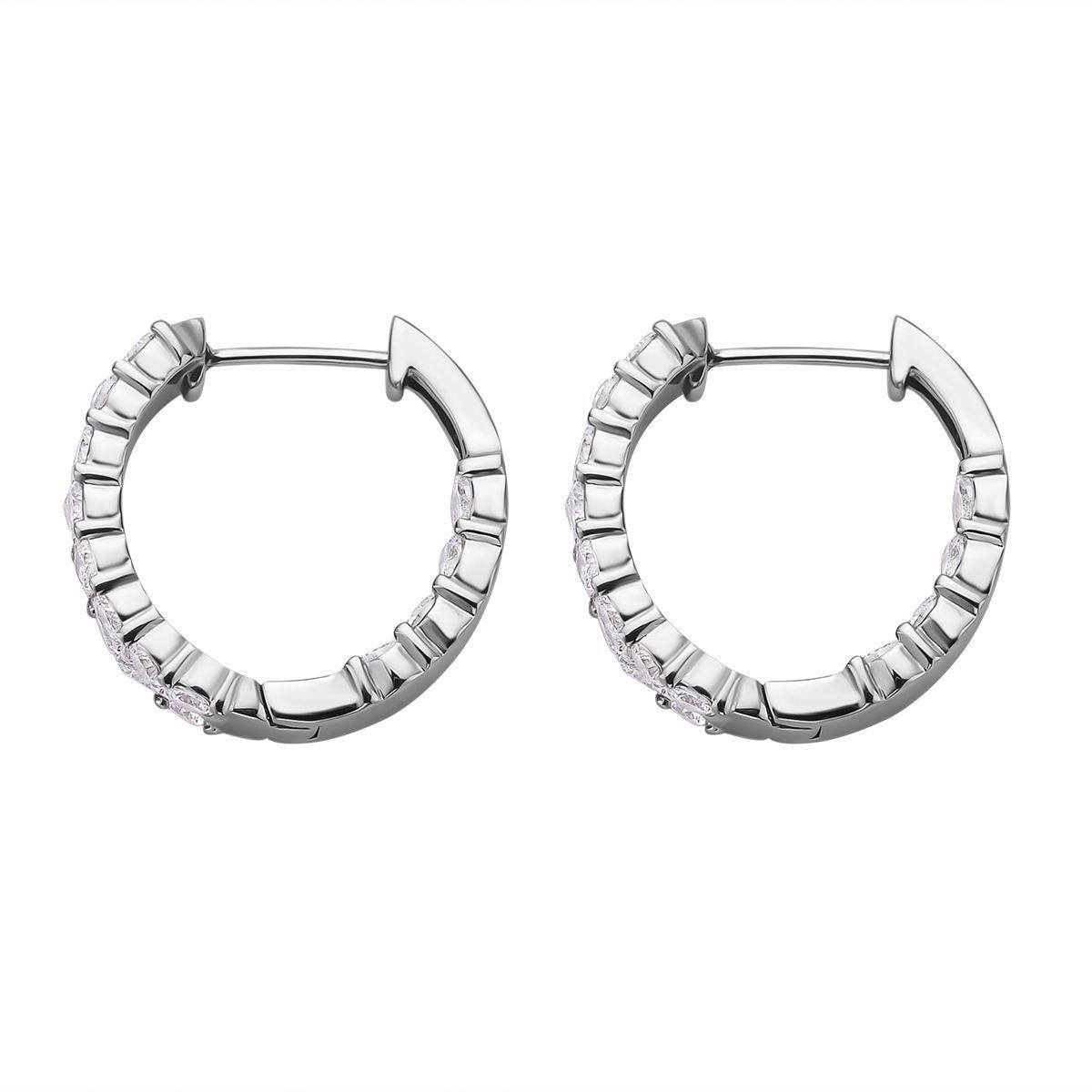Weiße Kristall Ohrringe, 316L Edelstahl 10.00 ct