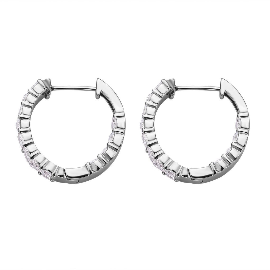 Weiße Kristall Ohrringe, 316L Edelstahl 10.00 ct