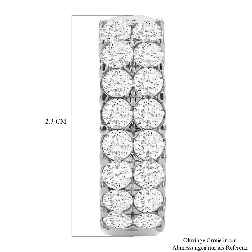 Weiße Kristall Ohrringe, 316L Edelstahl 10.00 ct