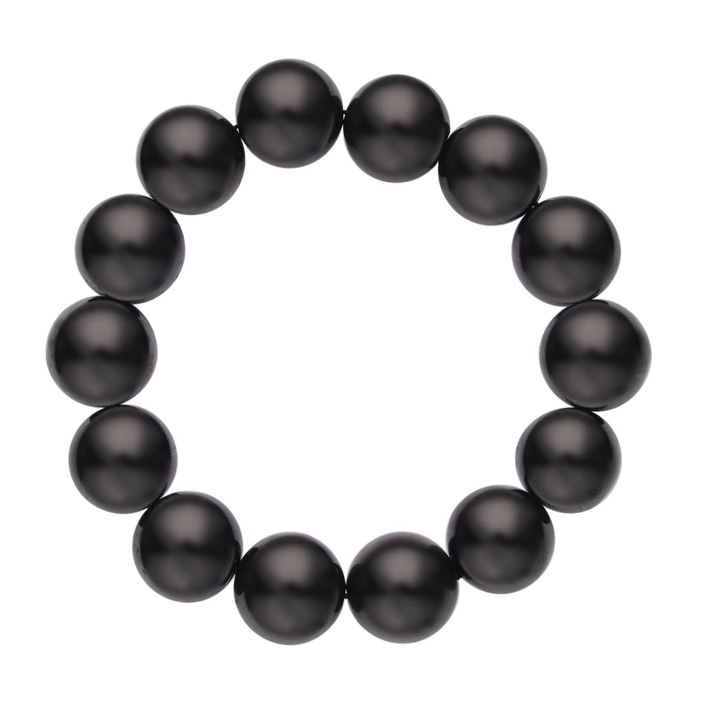 Natürliches Shungit (11-13 mm) flexibles Armband, 18-20 cm, ca. 200.00 ct