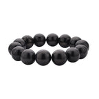 Natürliches Shungit (11-13 mm) flexibles Armband, 18-20 cm, ca. 200.00 ct