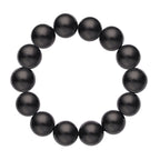 Natürliches Shungit (11-13 mm) flexibles Armband, 18-20 cm, ca. 200.00 ct