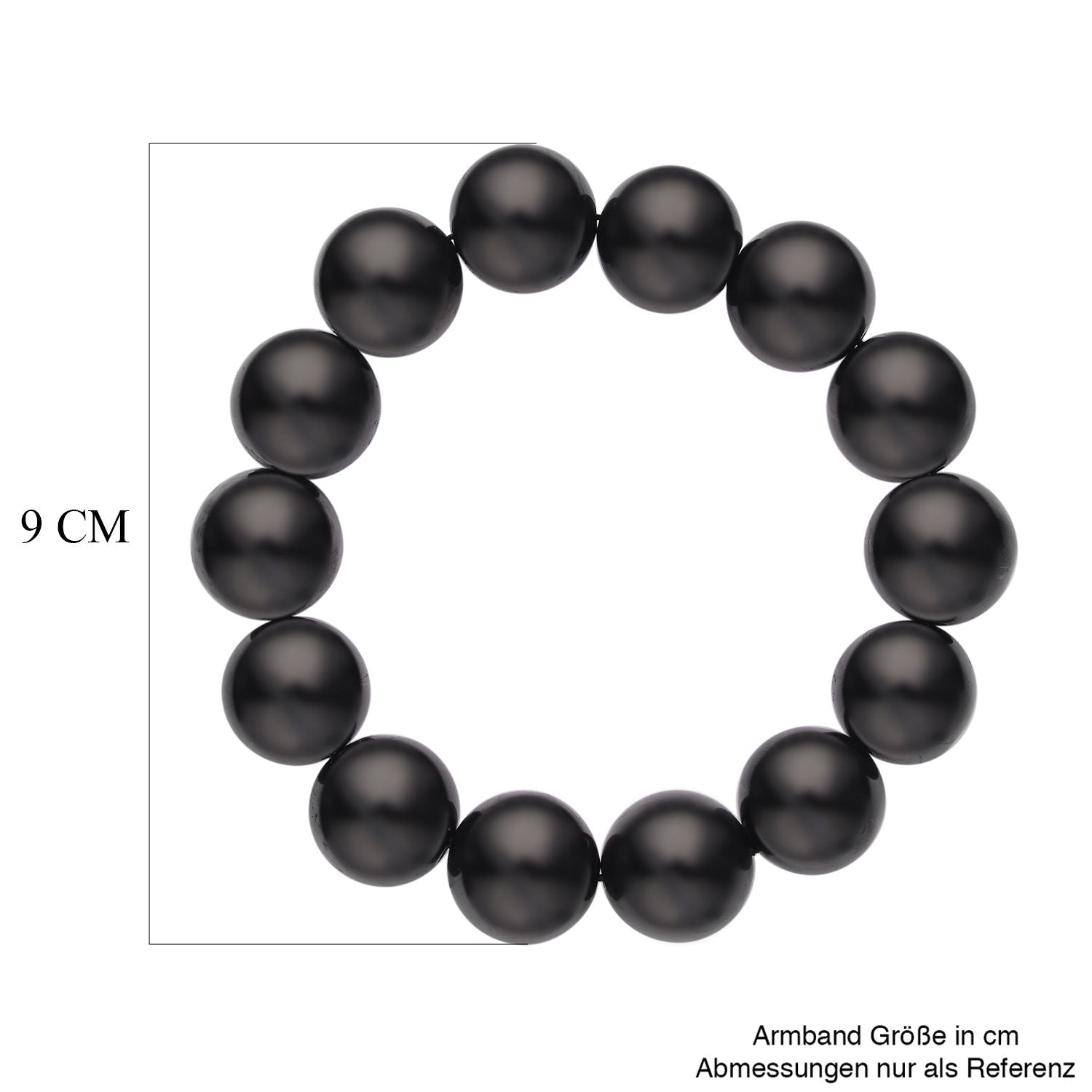 Natürliches Shungit (11-13 mm) flexibles Armband, 18-20 cm, ca. 200.00 ct