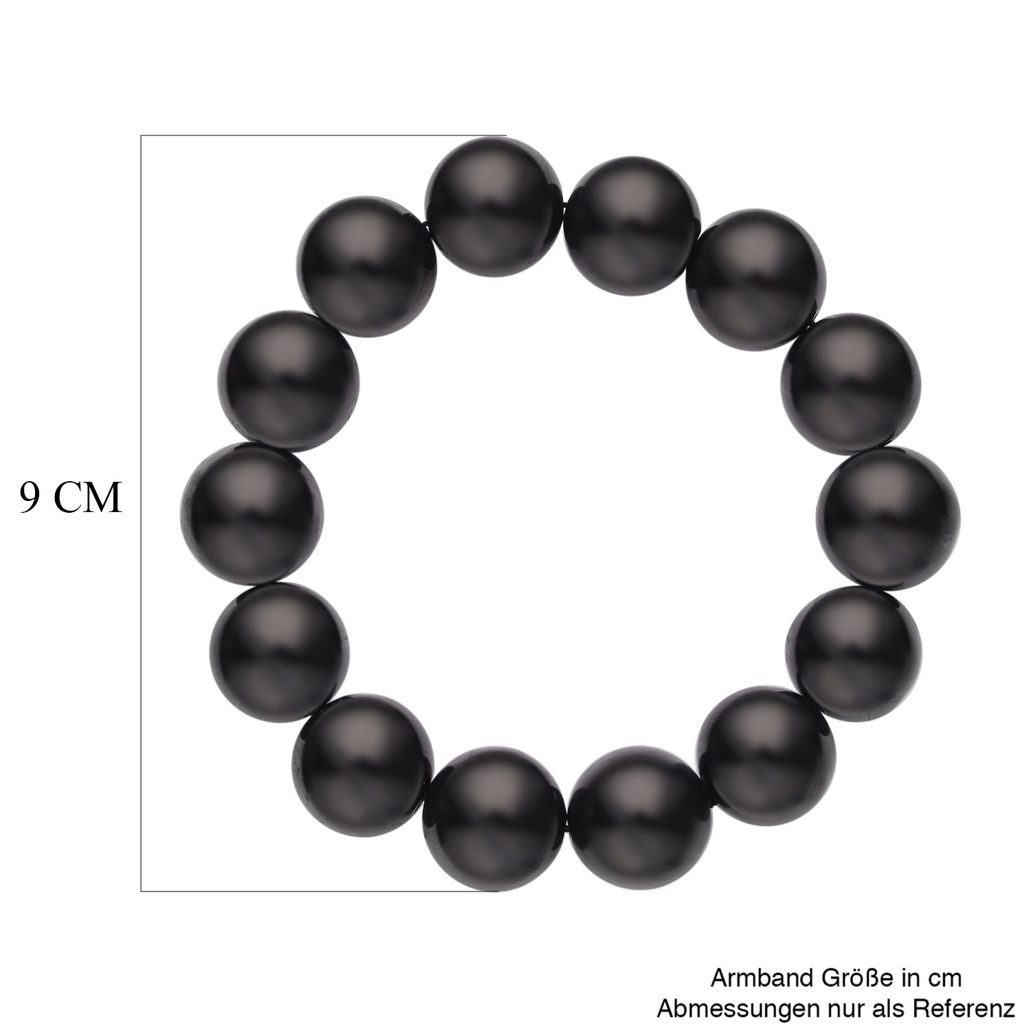 Natürliches Shungit (11-13 mm) flexibles Armband, 18-20 cm, ca. 200.00 ct