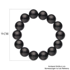Natürliches Shungit (11-13 mm) flexibles Armband, 18-20 cm, ca. 200.00 ct