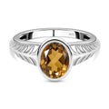 Champagner Triplette Quarz Ring, 925 Silber platiniert (Größe 17.00) ca. 2.03 ct