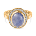 Natürlicher Hackmanit und weißer Zirkon-Ring, 925 Silber Gelbgold Vermeil (Größe 17.00) ca. 3,49 ct