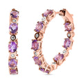Rose De France Amethyst und Zirkon-Creolen - 5,73 ct.