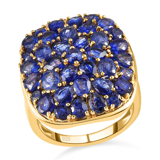 Masoala Saphir (Fissure gefüllt) Ring, 925 Silber vergoldet ca. 8.05 ct