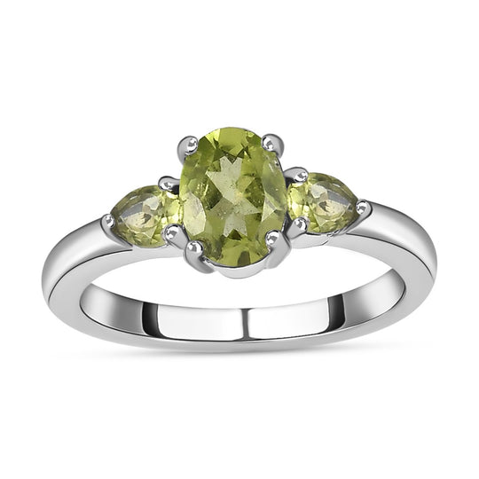 Natürlicher Peridot Ring, Edelstahl ca. 3,06 ct