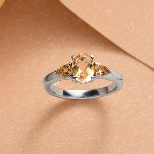 Citrin Ring, Edelstahl ca. 1,12 ct