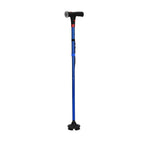 LIVMORE faltbarer Smart Gehstock mit LED Licht und SOS Alarm, Belastbarkeit 113kg, Schwarz