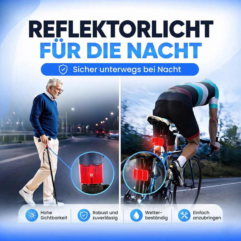 LIVMORE faltbarer Smart Gehstock mit LED Licht und SOS Alarm, Belastbarkeit 113kg, Schwarz