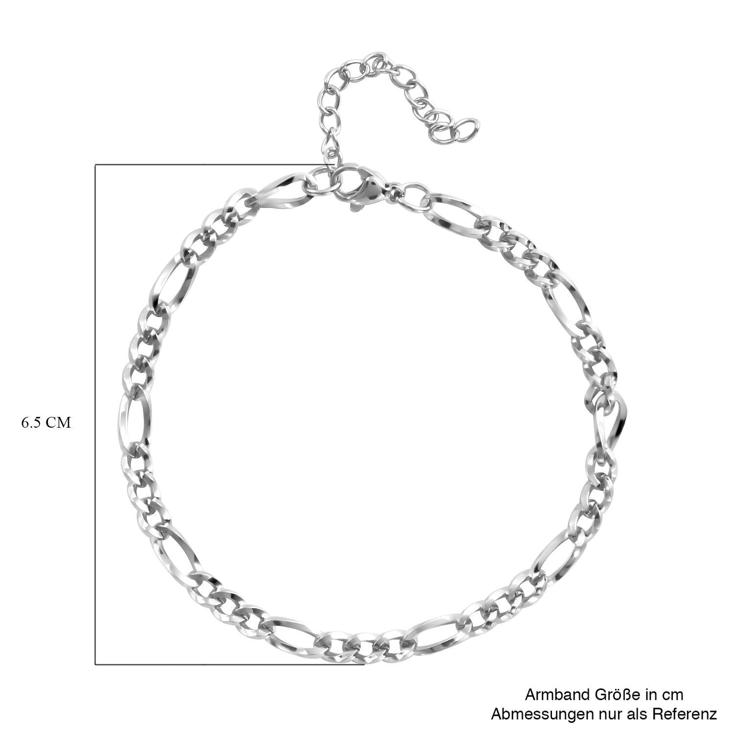 Figaro-Armband, ca. 19 cm, 316L Edelstahl