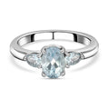 Himmelblauer Topas Ring, Edelstahl (Größe 16.00) ca. 1,28 ct