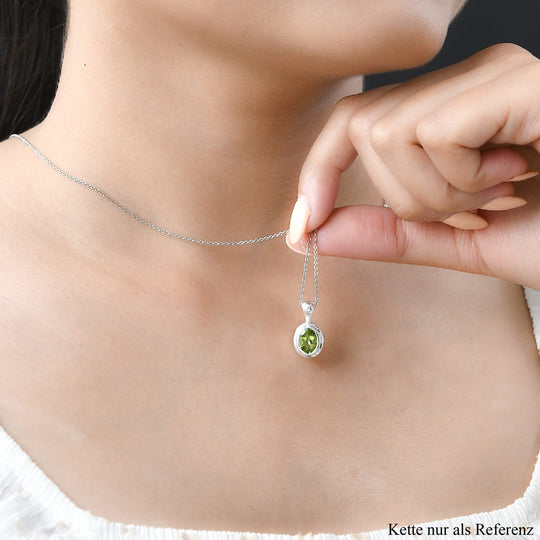 Natürlicher Peridot Anhänger, 925 Silber ca. 1.21 ct