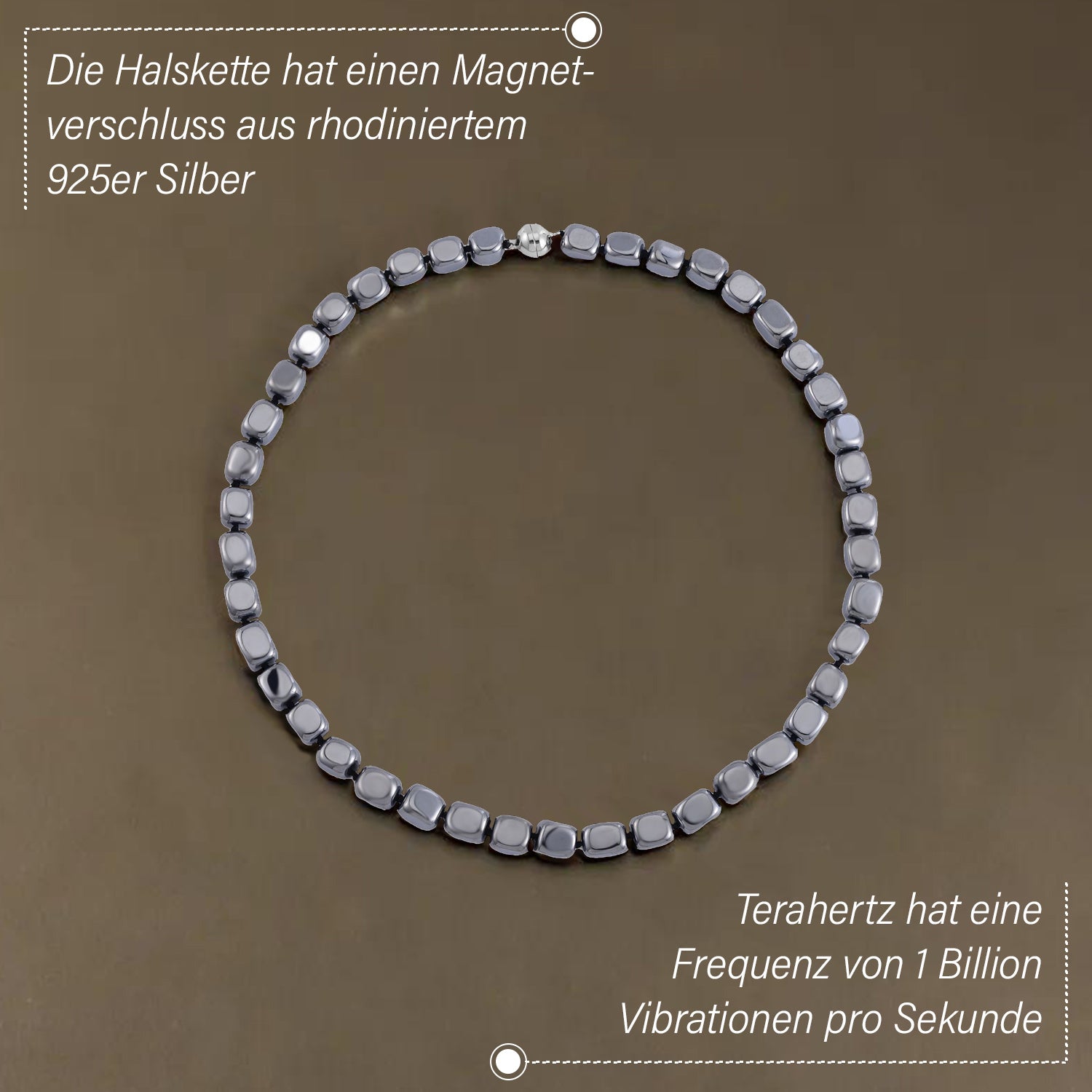 Terahertz Halskette ca. 45 cm 925 Silber rhodiniert