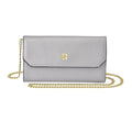 Echtleder Clutch, grau
