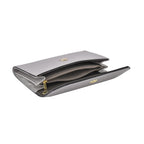 100% Echtleder Clutch mit RFID Schuz, 120 cm metall Riehmen, 20x12 cm, Grau