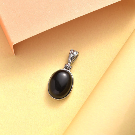 Schwarzer Onyx Anhänger, ca. 9.85 ct
