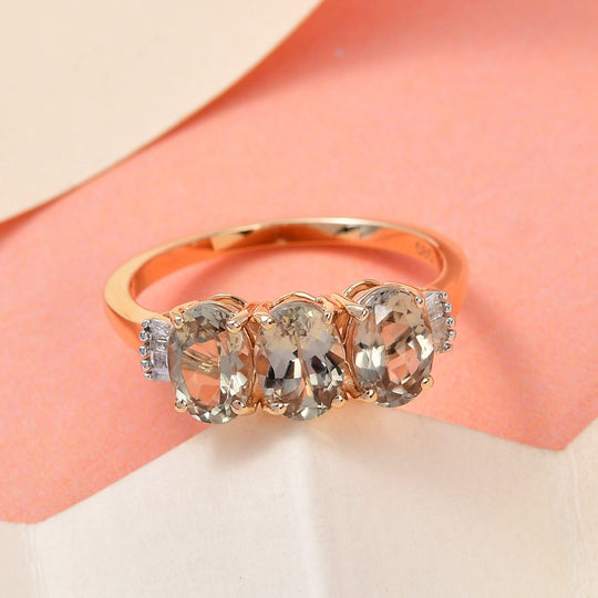 AAA Turkizit und weißer Diamant P1 Ring, 585 Gelbgold ca. 2.71 ct
