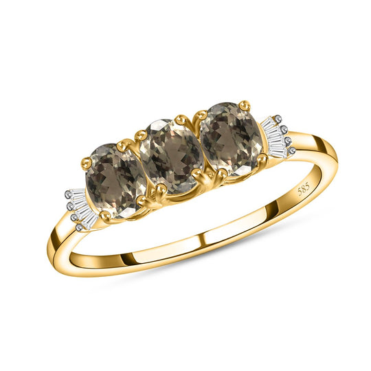 AAA Turkizit und weißer Diamant P1 Ring, 585 Gelbgold ca. 2.71 ct