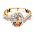 AAA Turkizit und weißer Zirkon-Ring, 925 Silber Gelbgold Vermeil (Größe 18.00) ca. 1,81 ct