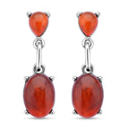 Rote Achat Ohrringe, silberfarben ca. 25.00 ct
