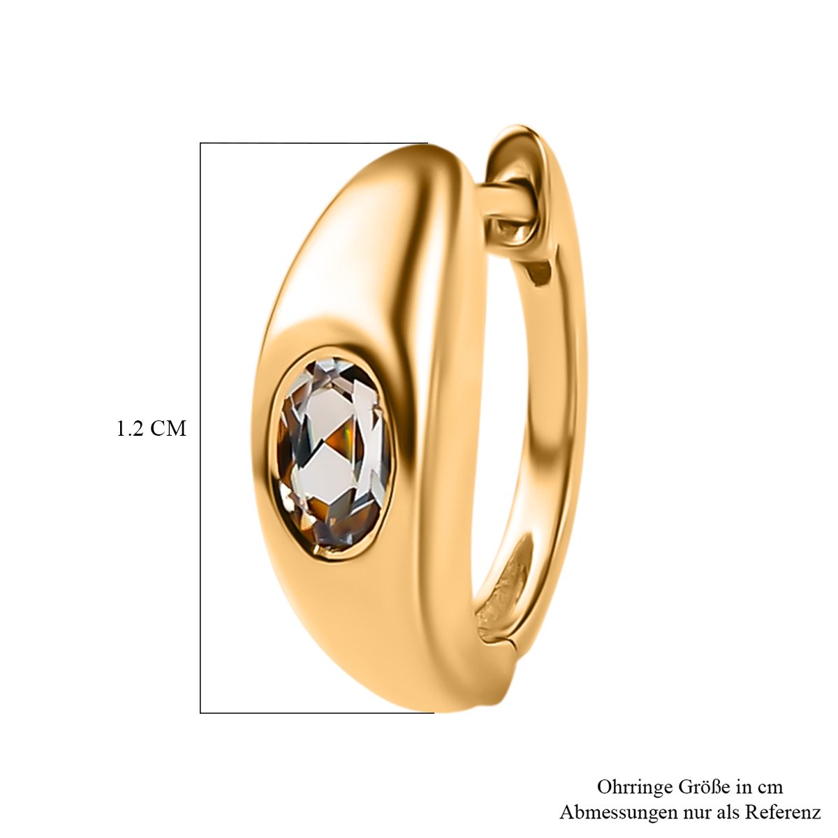 AAA Turkizit Creolen, 925 Silber Gelbgold Vermeil ca. 1,00 ct