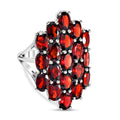 Mosambik Granat Ring, 925 Silber platiniert (Größe 17.00) ca. 8.00 ct