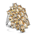 Citrin Ring, 925 Silber platiniert (Größe 17.00) ca. 7.51 ct