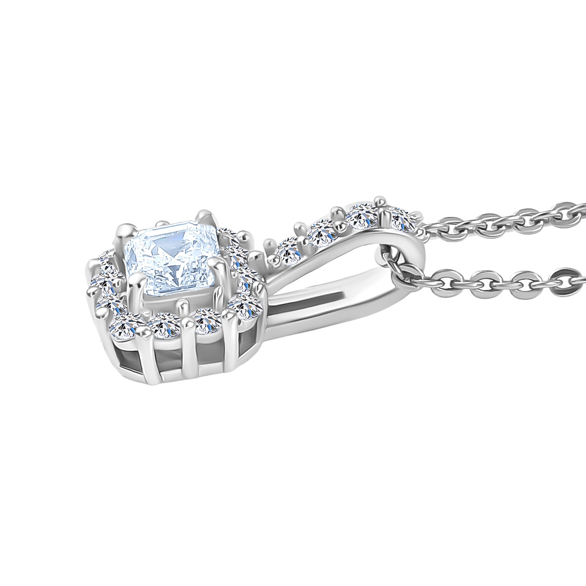LUXURIANT 2er-Set SI-GH Labor Diamant Anhänger mit 45cm Kette