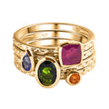 Afrikanischer Rubin und natürlicher Chromdiopsid Ring, 925 Silber Gelbgold Vermeil (Größe 17.00) ca. 2,10 ct