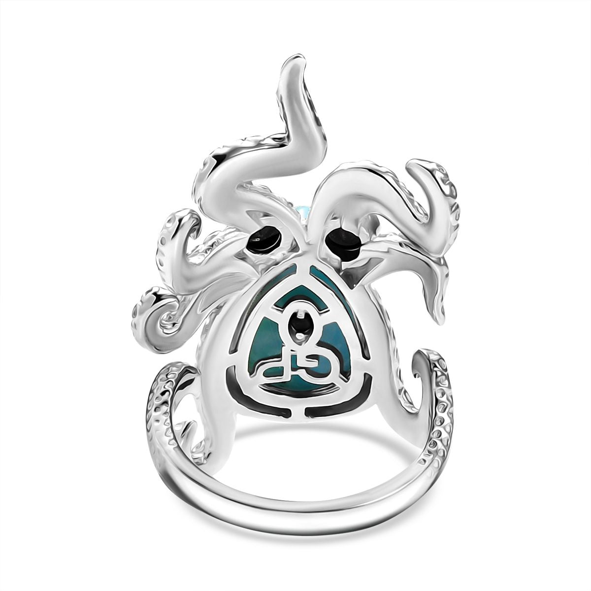 GP Trionfo Kollektion - Larimar, schwarzer Spinell und blauer Saphir Ring und Anhänger mit 45cm Kette
