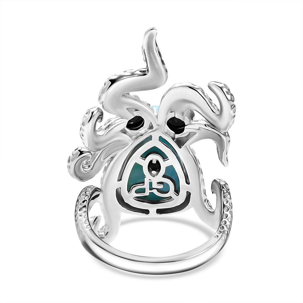 GP Trionfo Kollektion - Larimar, schwarzer Spinell und blauer Saphir Ring und Anhänger mit 45cm Kette