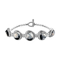 Weißer Büffel Armband ca. 19 cm 925 Silber platiniert ca. 16.79 ct