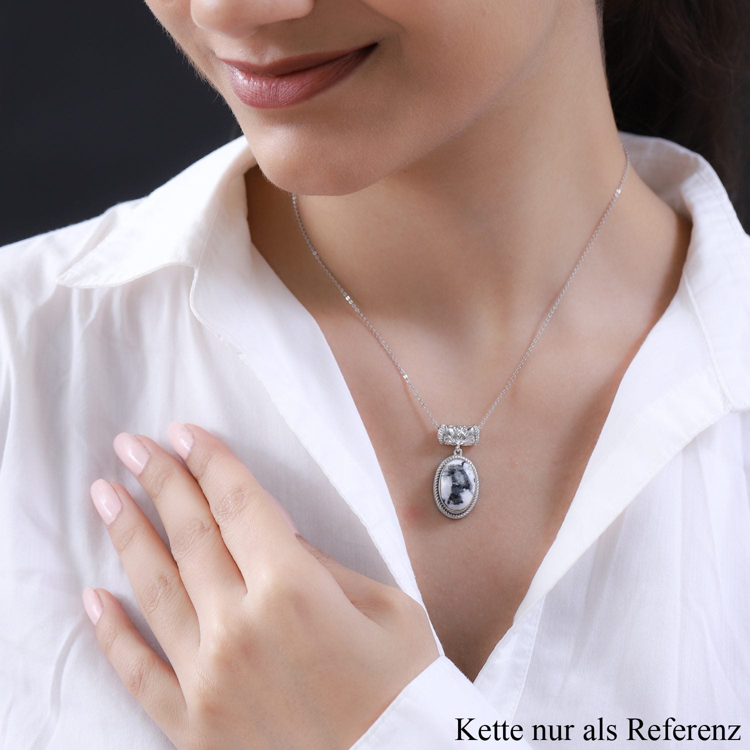 Weißer Büffel Anhänger 925 Silber platiniert ca. 8.64 ct