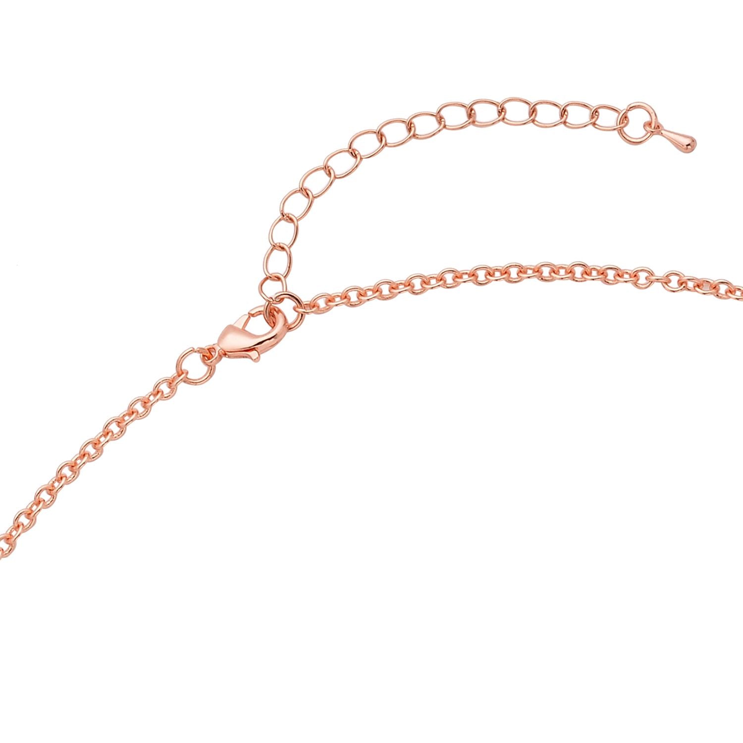 Weiße Kristall Halskette, ca. 50 cm, roséfarben