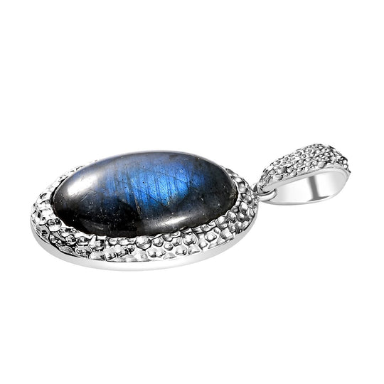 Labradorit-Anhänger, 925 Silber platiniert ca. 24.70 ct