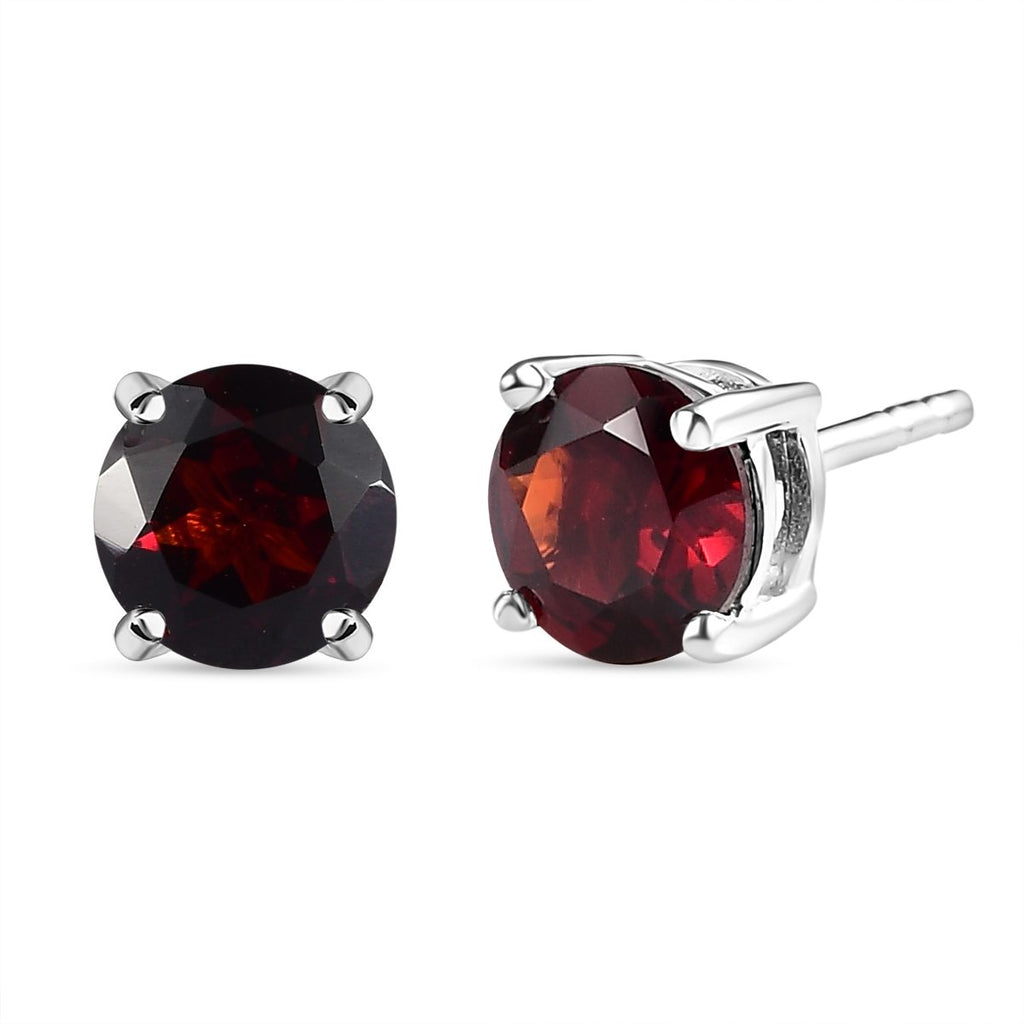 Natürliche Mosambik Granat Ohrringe, 925 Silber ca. 2.03 ct