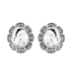 Weißer Büffel Ohrringe 925 Silber platiniert ca. 7.52 ct