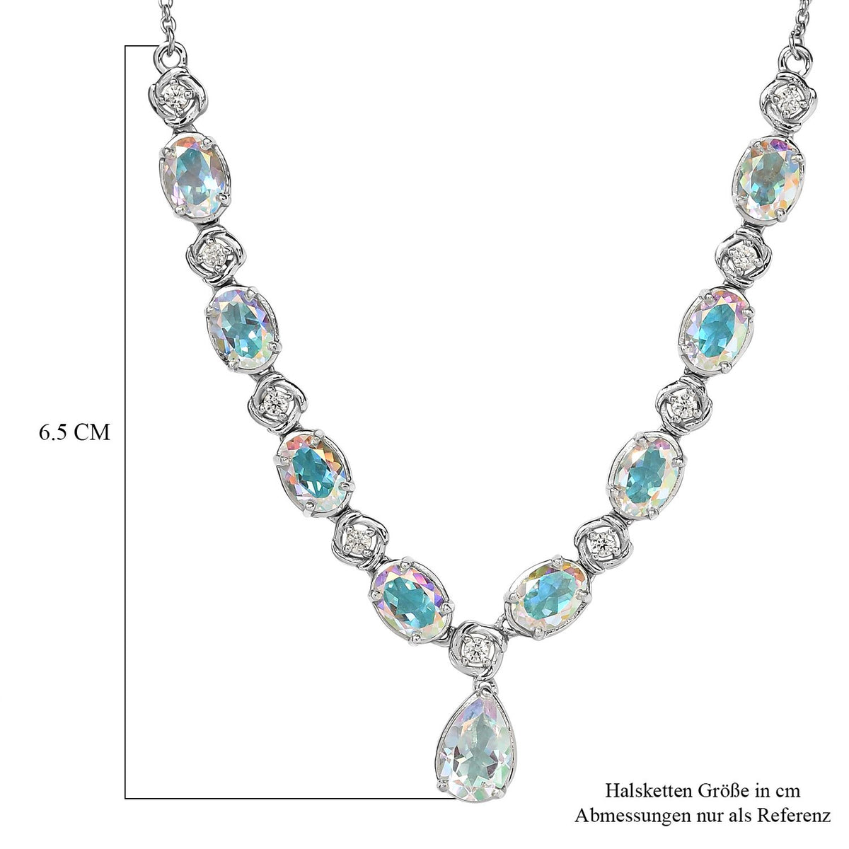Merkur mystisches Topas Collier, ca. 45 cm, 925 Silber platiniert ca. 10.01 ct