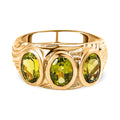 Natürlicher Peridot Ring, Messing vergoldet (Größe 16.00) ca. 2.34 ct