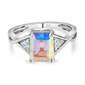 Merkur mystischer Topas und Moissanit-Ring, 925 Silber platiniert (Größe 17.00) ca. 2.92 ct