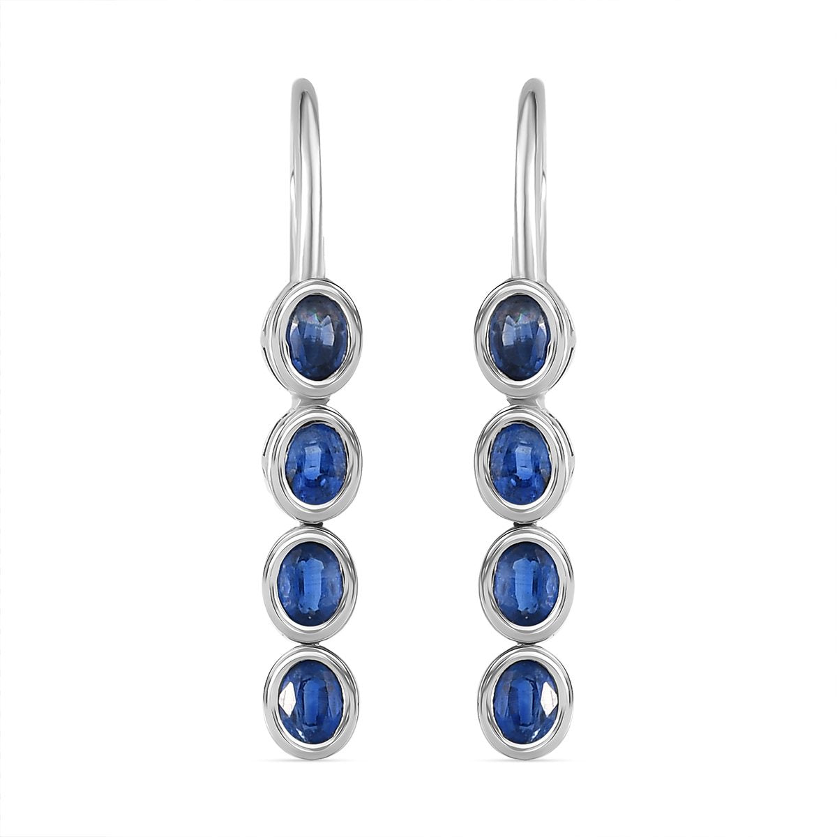 Kaschmir Kyanit Ohrringe, 925 Silber platiniert ca. 2.14 ct