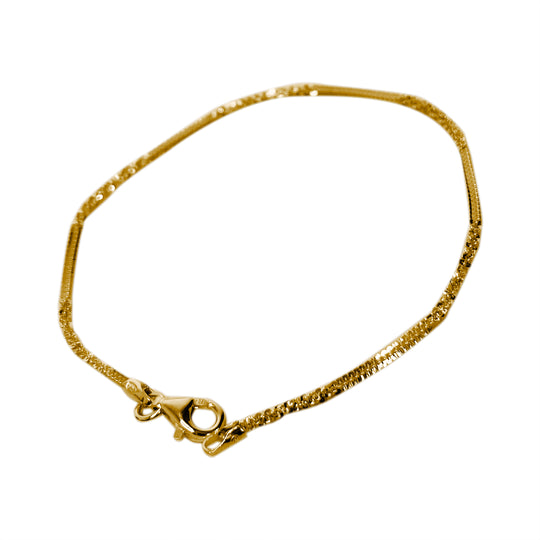 Italienisches Funkel-Armband, 925 Silber vergoldet ca. 18.5 cm