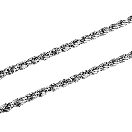 Italienische Kordel-Collier, ca. 50 cm, 925 Silber rhodiniert, ca. 22,74g