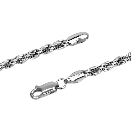 Italienische Kordel-Collier, ca. 50 cm, 925 Silber rhodiniert, ca. 22,74g