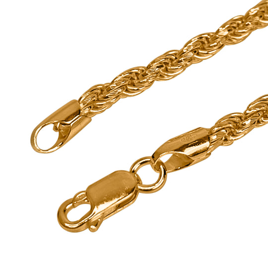 Italienische Kordel-Collier, ca. 50 cm, 925 Silber vergoldet, ca. 24,08g
